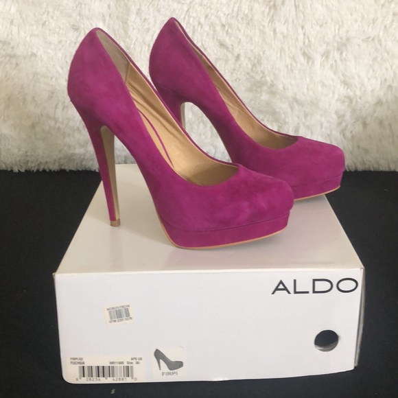 Aldo Suede Fuchsia Platform Heels - Picture 3 of 5